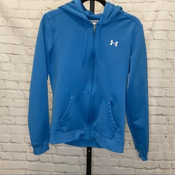 Under Armour Blue Full Zip Hoodie Size Large - Picture 1 of 4